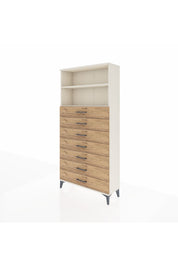 Arges Dolap 2 Raflı 7 Çekmeceli 88x30x182 - S24M033V3A