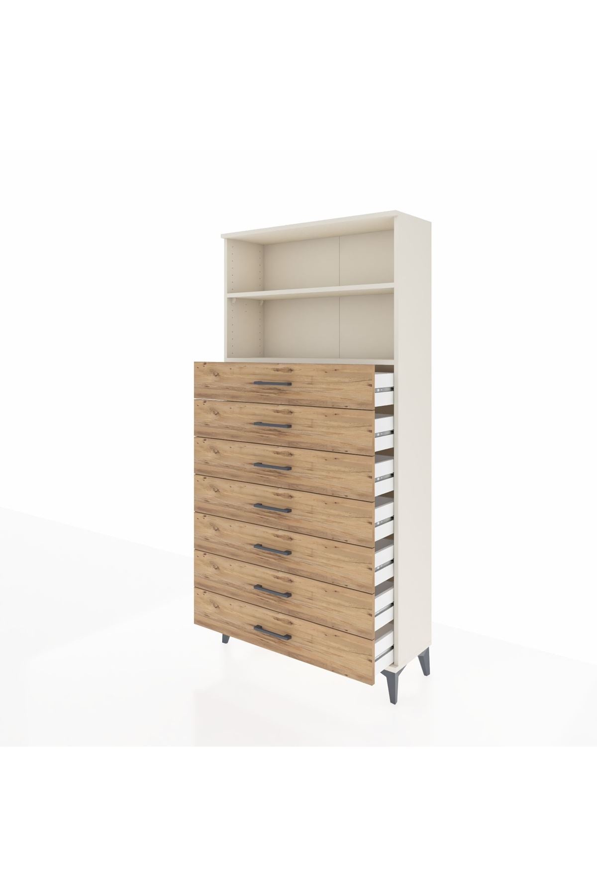 Arges Dolap 2 Raflı 7 Çekmeceli 88x30x182 - S24M033V3A