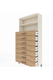 Arges Dolap 2 Raflı 7 Çekmeceli 88x30x182 - S24M033V3A