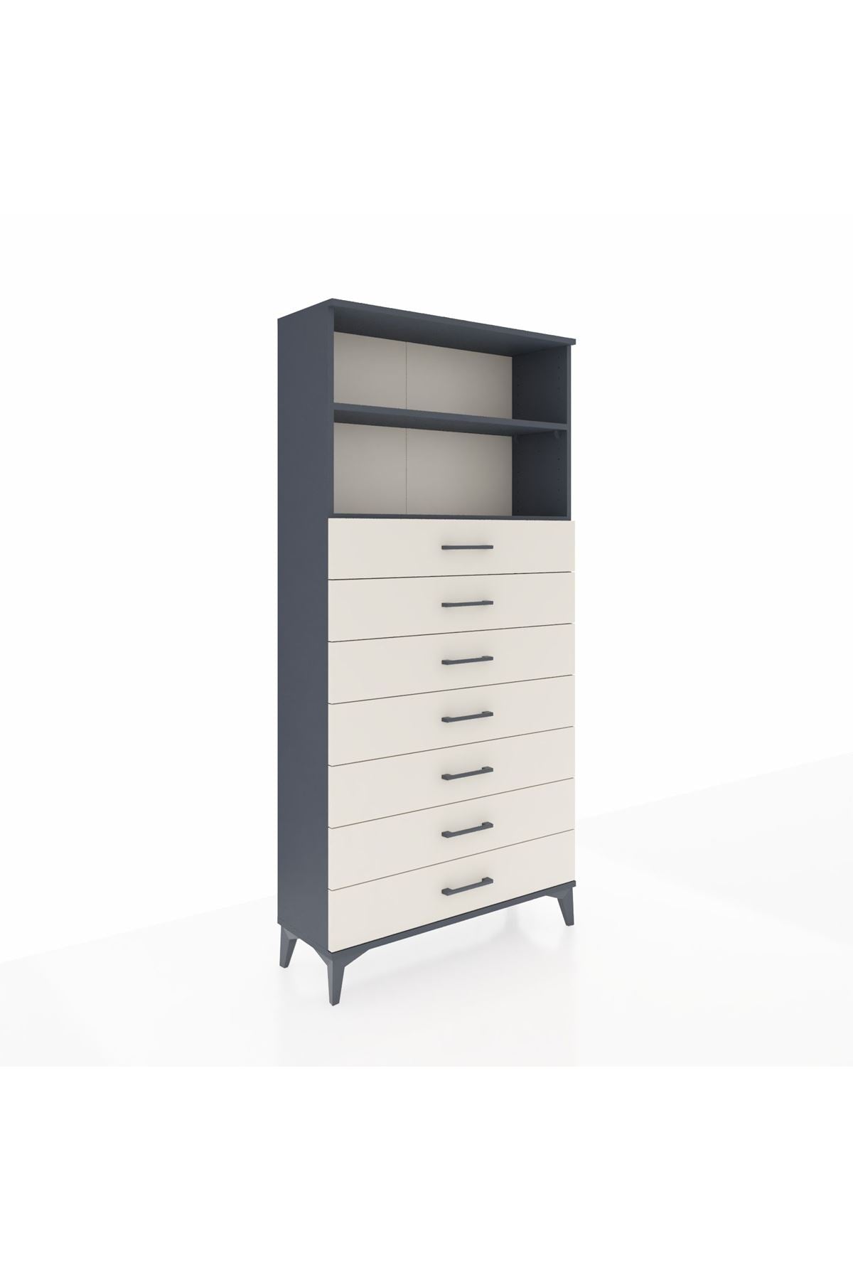 Arges Dolap 2 Raflı 7 Çekmeceli 88x30x182 - S24M033V4A