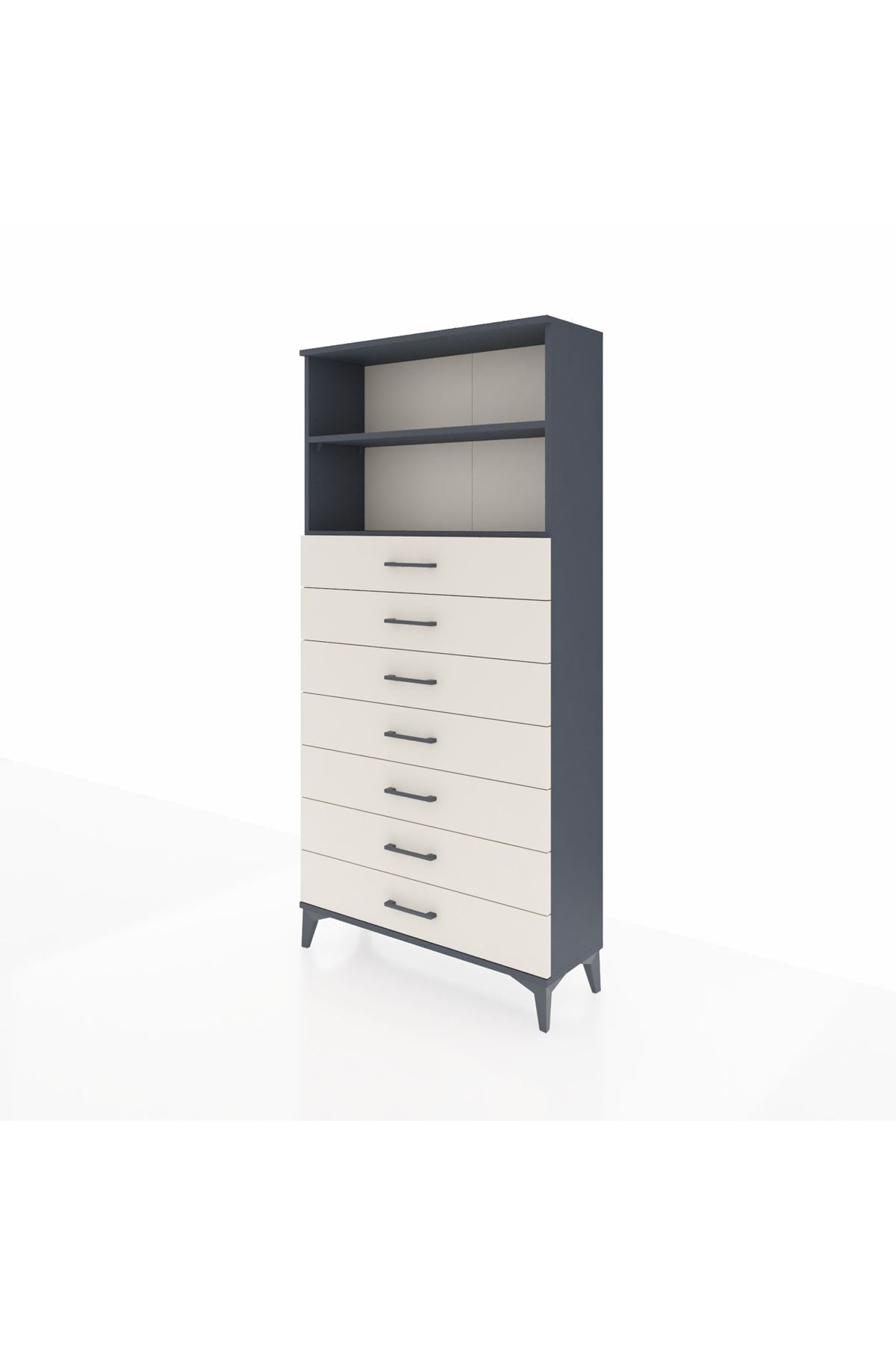 Arges Dolap 2 Raflı 7 Çekmeceli 88x30x182 - S24M033V4A
