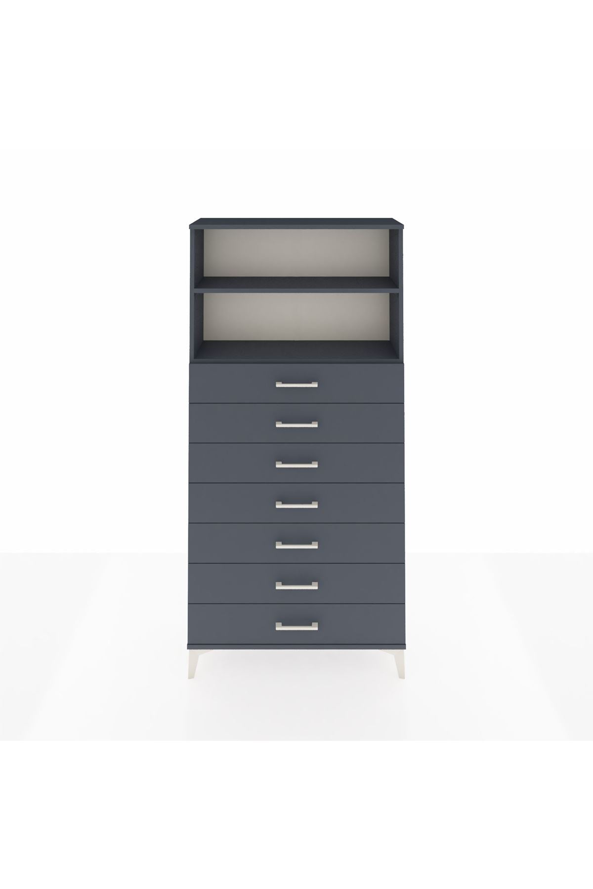 Arges Dolap 2 Raflı 7 Çekmeceli 88x30x182 - S24M033V5A