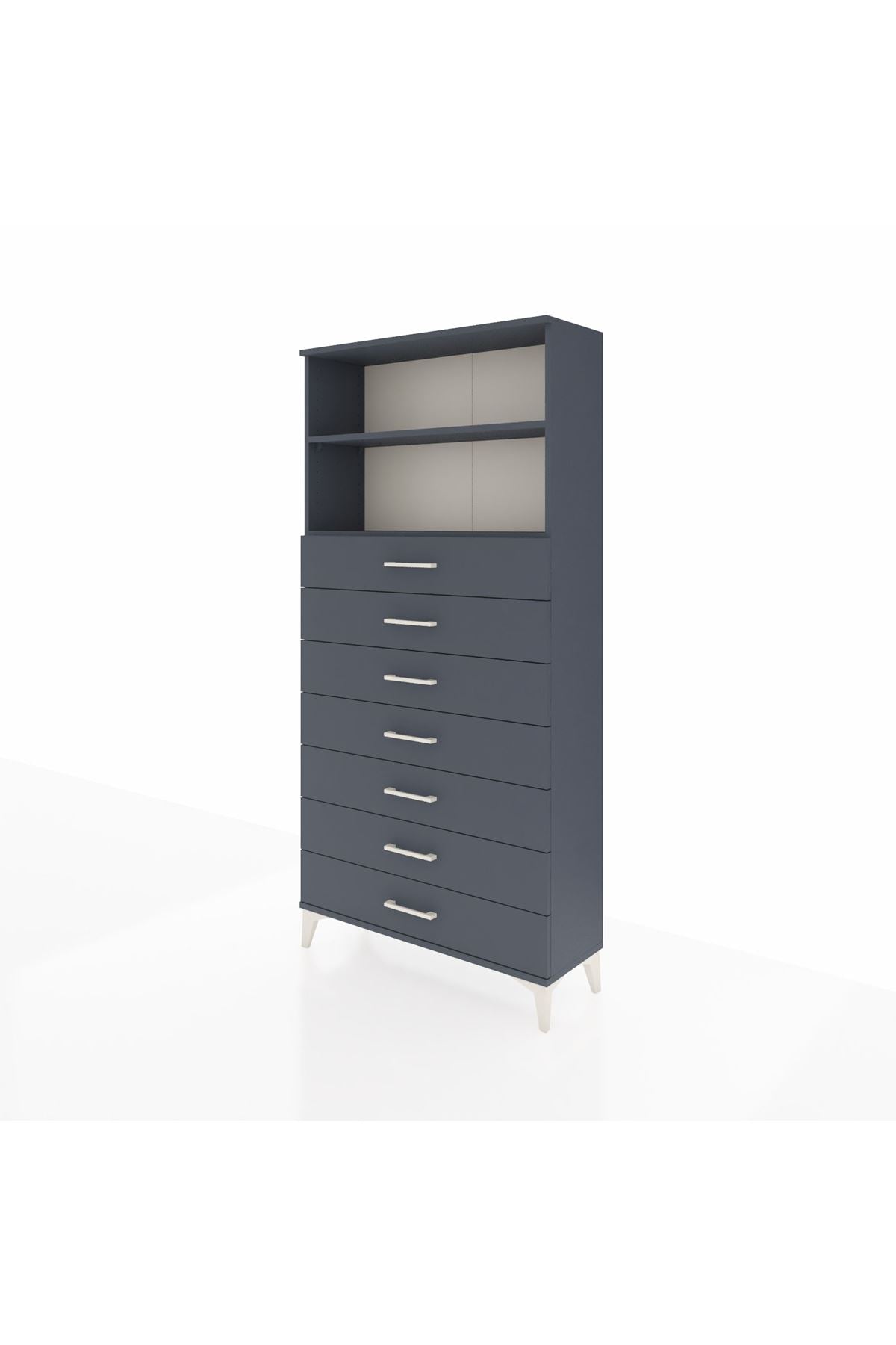Arges Dolap 2 Raflı 7 Çekmeceli 88x30x182 - S24M033V5A
