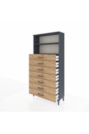 Arges Dolap 2 Raflı 7 Çekmeceli 88x30x182 - S24M033V6A