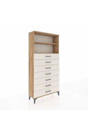 Arges Dolap 2 Raflı 7 Çekmeceli 88x30x182 - S24M033V7A