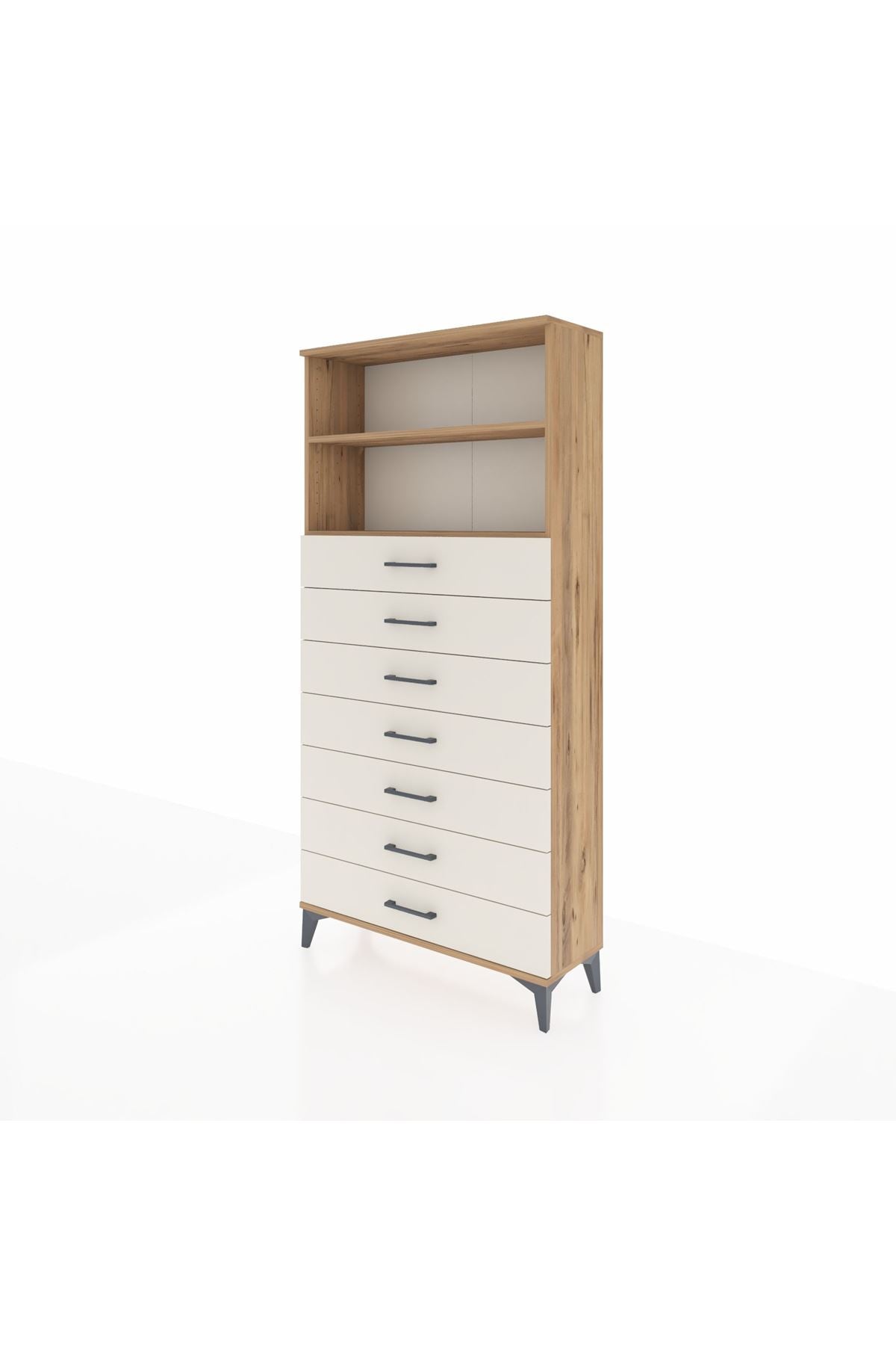 Arges Dolap 2 Raflı 7 Çekmeceli 88x30x182 - S24M033V7A