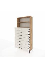 Arges Dolap 2 Raflı 7 Çekmeceli 88x30x182 - S24M033V7A