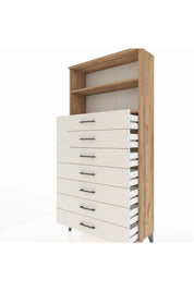 Arges Dolap 2 Raflı 7 Çekmeceli 88x30x182 - S24M033V7A