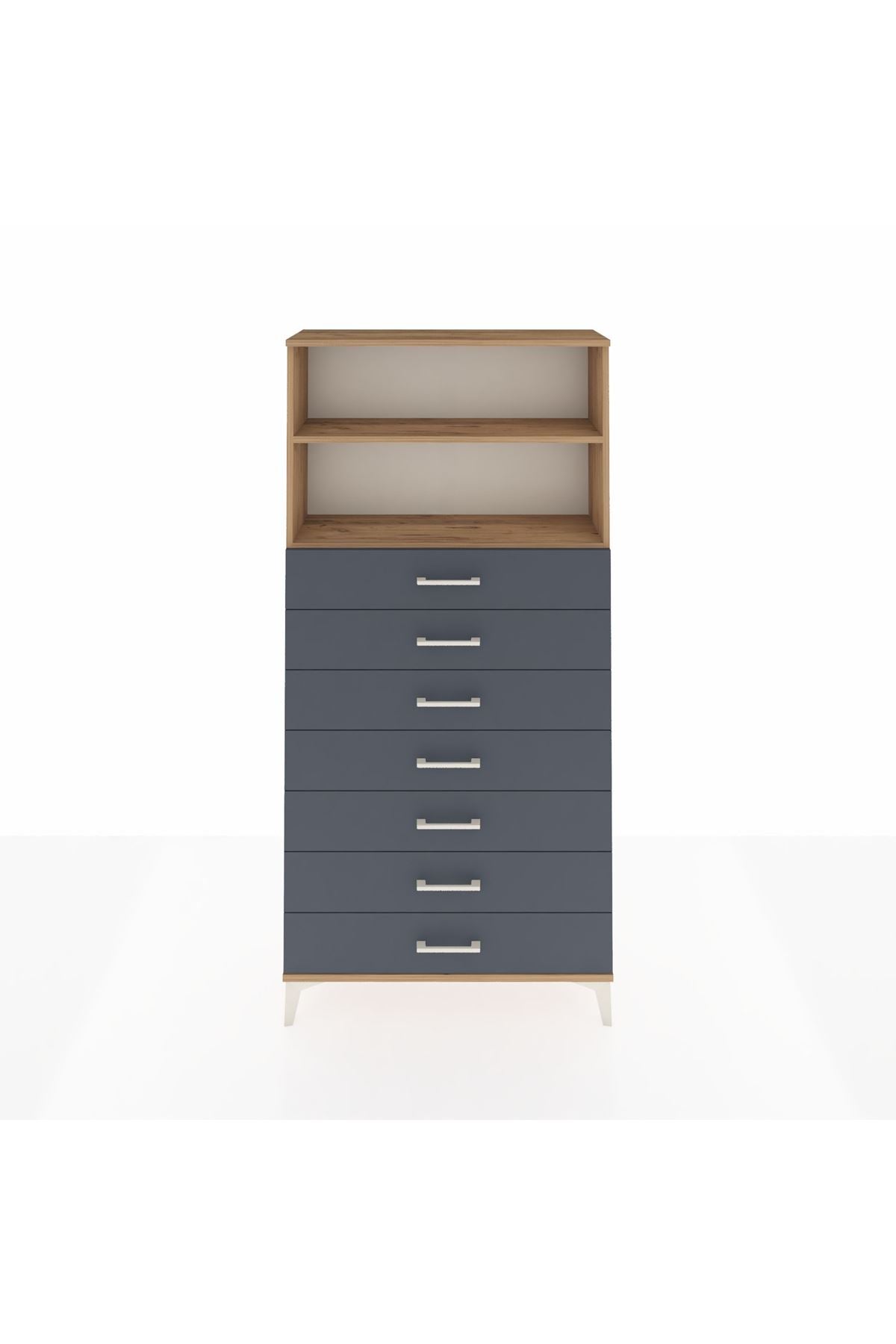 Arges Dolap 2 Raflı 7 Çekmeceli 88x30x182 - S24M033V8A