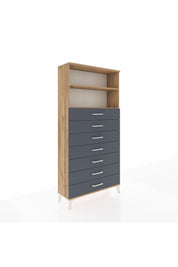 Arges Dolap 2 Raflı 7 Çekmeceli 88x30x182 - S24M033V8A