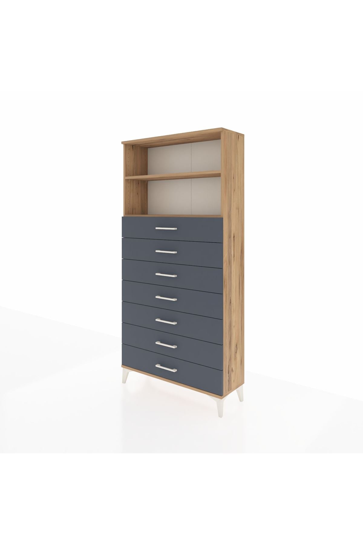 Arges Dolap 2 Raflı 7 Çekmeceli 88x30x182 - S24M033V8A