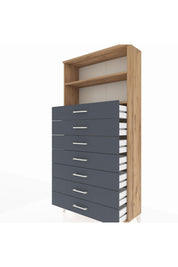 Arges Dolap 2 Raflı 7 Çekmeceli 88x30x182 - S24M033V8A