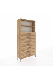 Arges Dolap 2 Raflı 7 Çekmeceli 88x30x182 - S24M033V9A