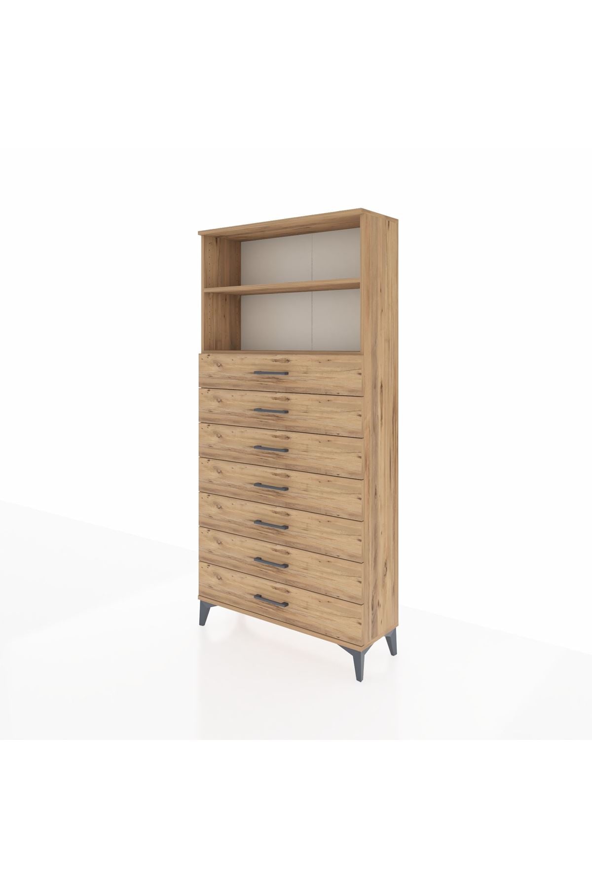 Arges Dolap 2 Raflı 7 Çekmeceli 88x30x182 - S24M033V9A
