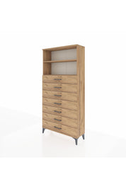 Arges Dolap 2 Raflı 7 Çekmeceli 88x30x182 - S24M033V9A