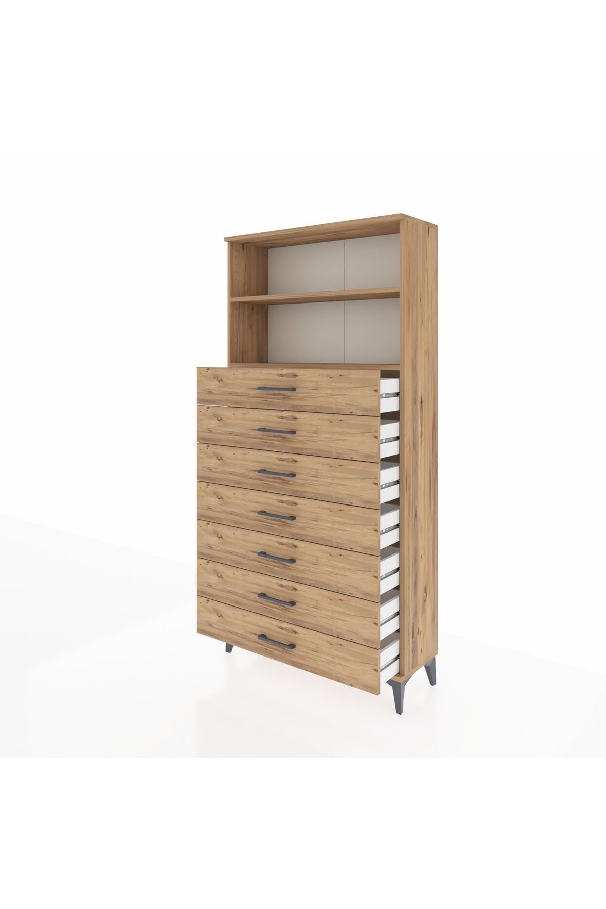 Arges Dolap 2 Raflı 7 Çekmeceli 88x30x182 - S24M033V9A