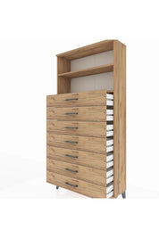 Arges Dolap 2 Raflı 7 Çekmeceli 88x30x182 - S24M033V9A