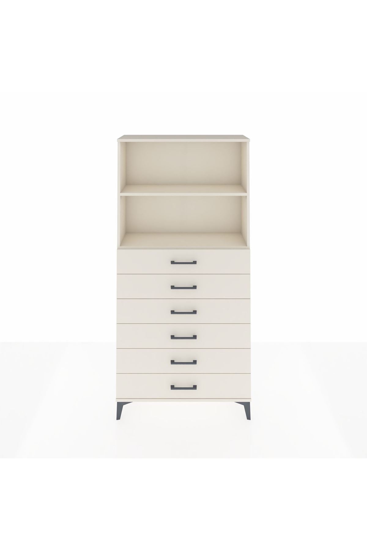 Arges Dolap 2 Raflı 6 Çekmeceli 88x30x182 - S24M034V1A