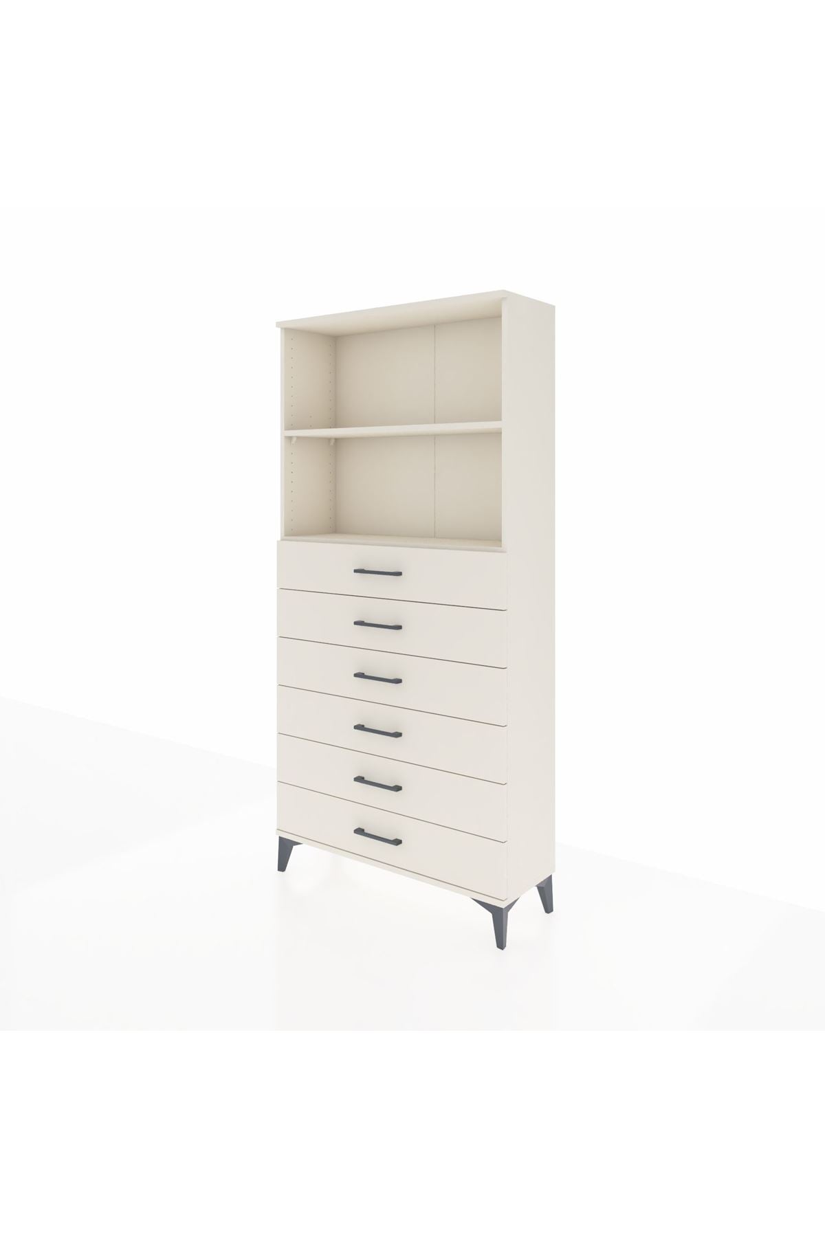 Arges Dolap 2 Raflı 6 Çekmeceli 88x30x182 - S24M034V1A