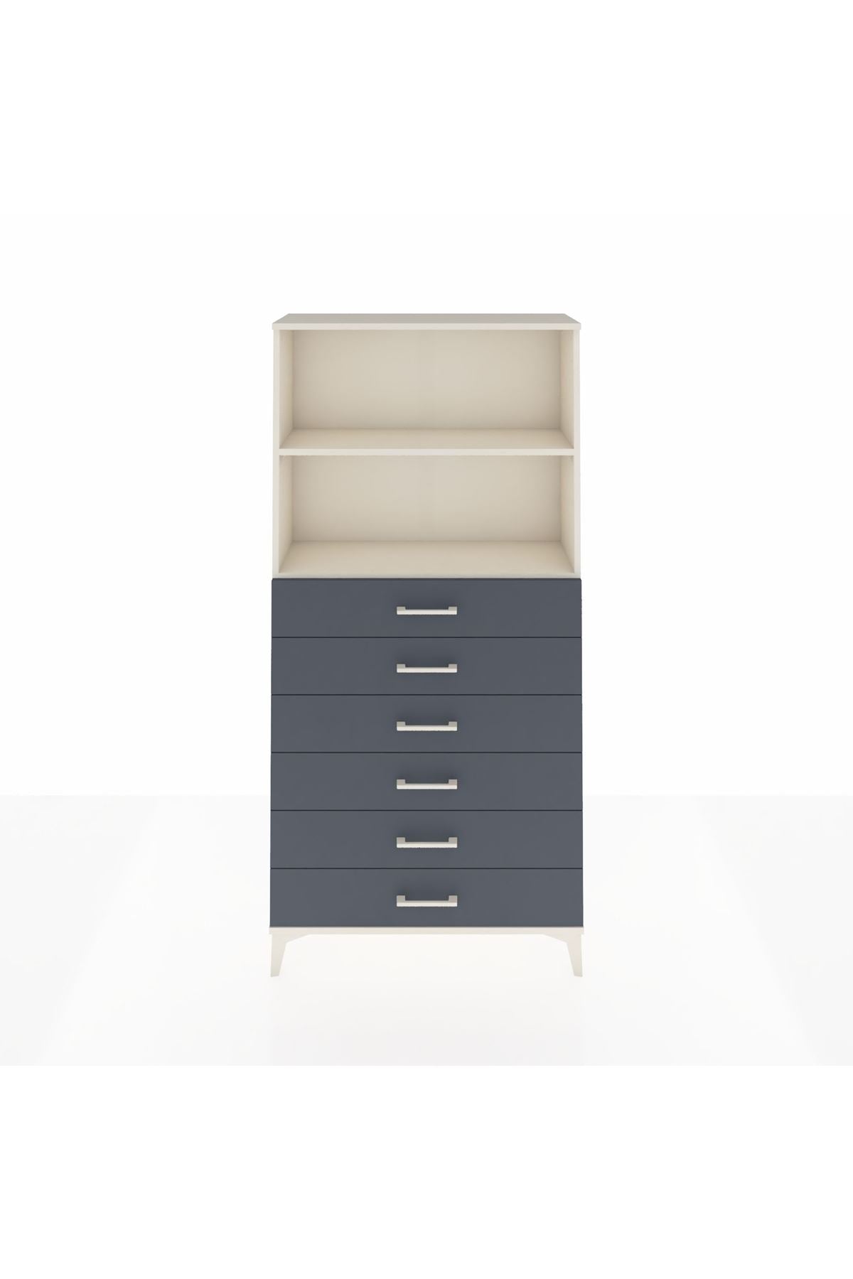 Arges Dolap 2 Raflı 6 Çekmeceli 88x30x182 - S24M034V2A