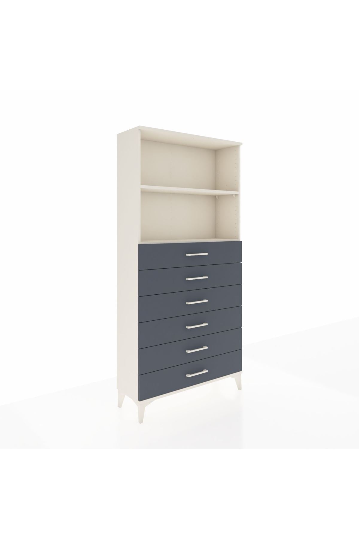 Arges Dolap 2 Raflı 6 Çekmeceli 88x30x182 - S24M034V2A