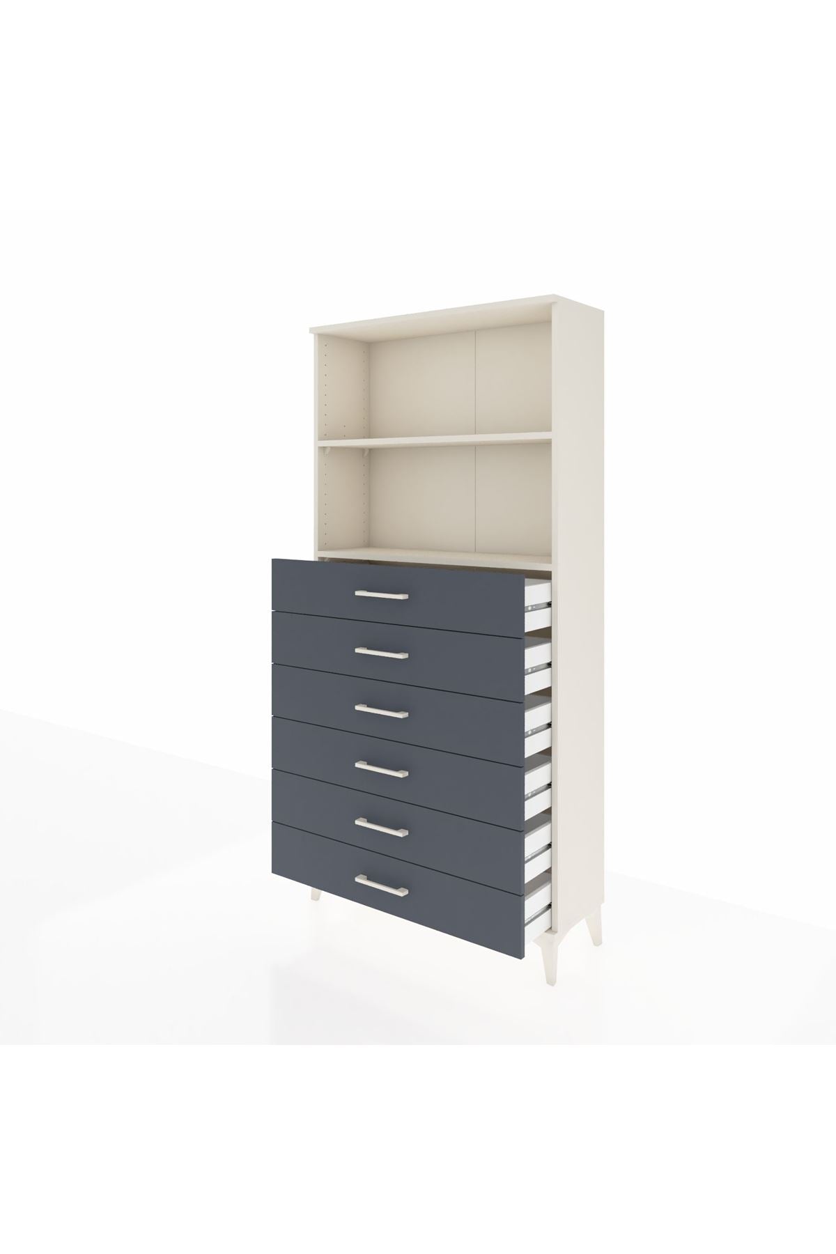 Arges Dolap 2 Raflı 6 Çekmeceli 88x30x182 - S24M034V2A