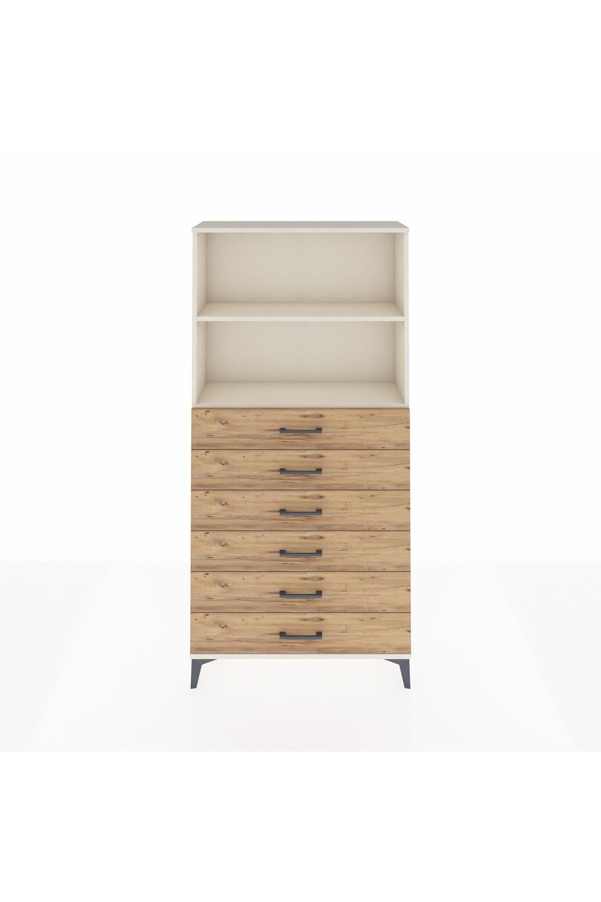 Arges Dolap 2 Raflı 6 Çekmeceli 88x30x182 - S24M034V3A