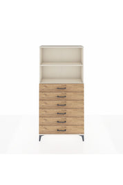 Arges Dolap 2 Raflı 6 Çekmeceli 88x30x182 - S24M034V3A