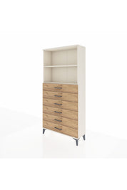 Arges Dolap 2 Raflı 6 Çekmeceli 88x30x182 - S24M034V3A