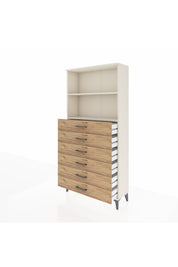Arges Dolap 2 Raflı 6 Çekmeceli 88x30x182 - S24M034V3A