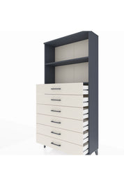 Arges Dolap 2 Raflı 6 Çekmeceli 88x30x182 - S24M034V4A