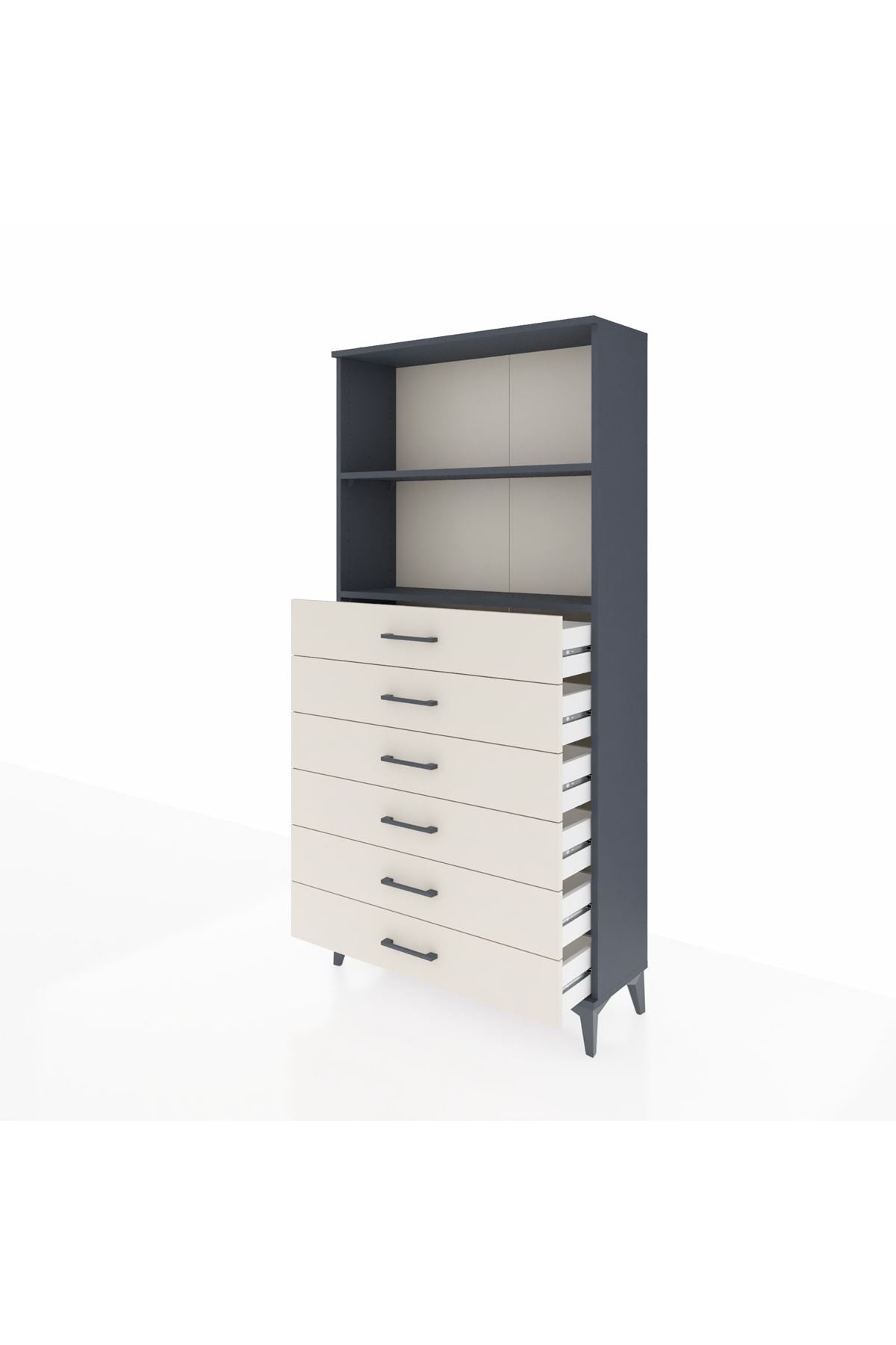 Arges Dolap 2 Raflı 6 Çekmeceli 88x30x182 - S24M034V4A