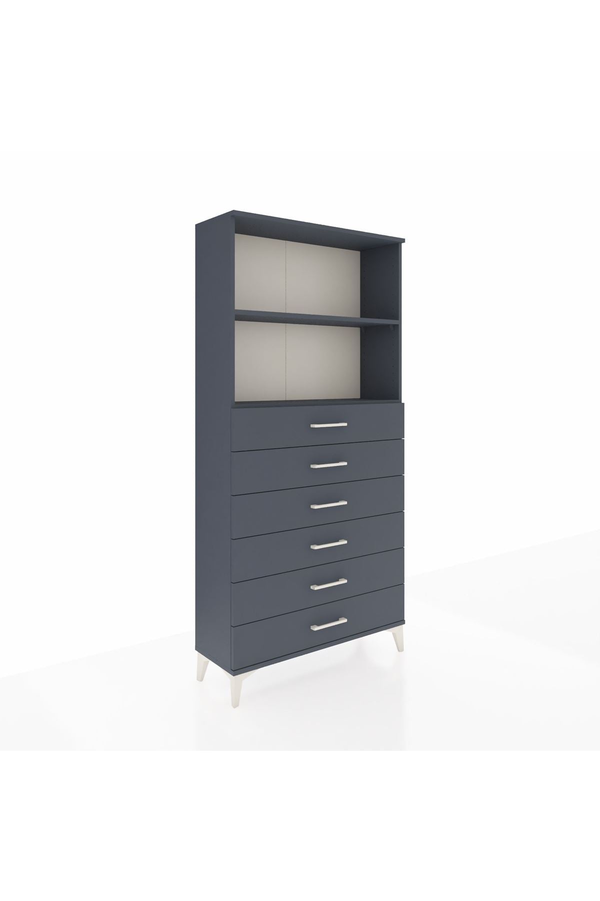 Arges Dolap 2 Raflı 6 Çekmeceli 88x30x182 - S24M034V5A