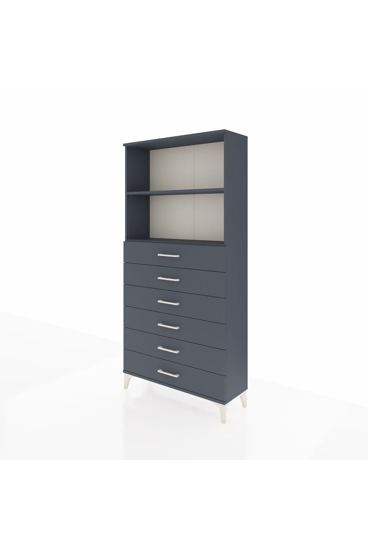 Arges Dolap 2 Raflı 6 Çekmeceli 88x30x182 - S24M034V5A