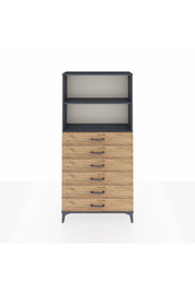 Arges Dolap 2 Raflı 6 Çekmeceli 88x30x182 - S24M034V6A