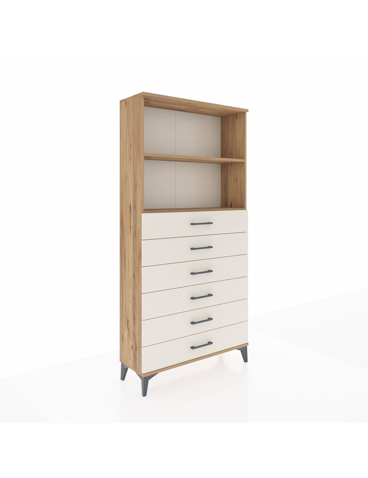Arges Dolap 2 Raflı 6 Çekmeceli 88x30x182 - S24M034V7A