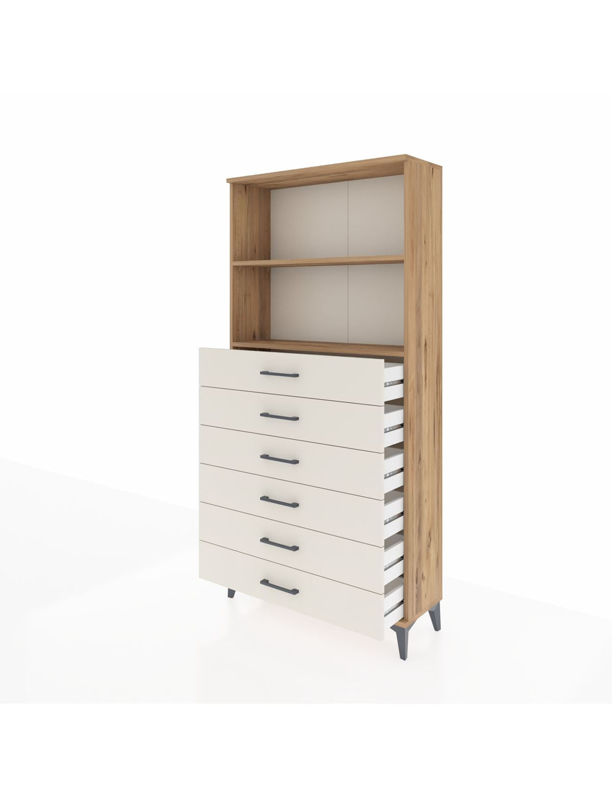 Arges Dolap 2 Raflı 6 Çekmeceli 88x30x182 - S24M034V7A