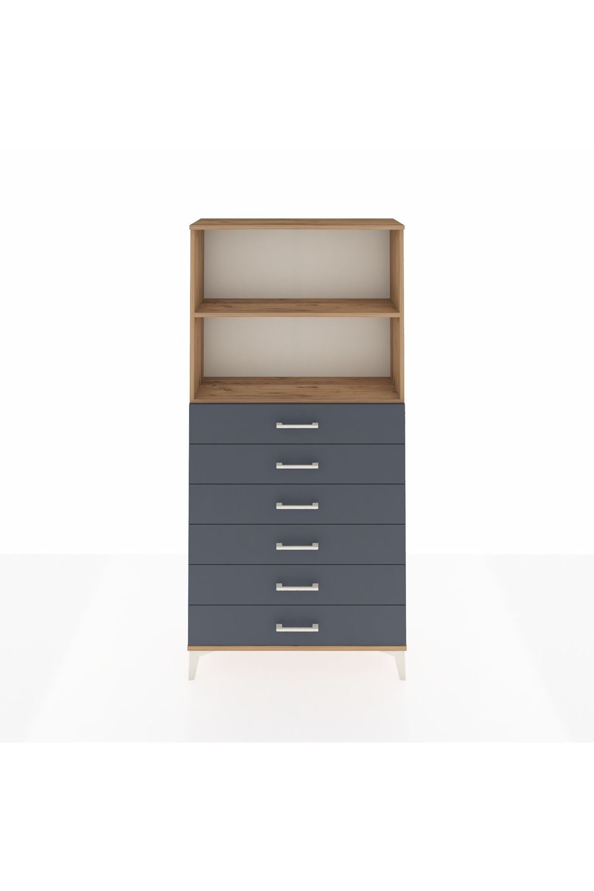 Arges Dolap 2 Raflı 6 Çekmeceli 88x30x182 - S24M034V8A