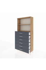 Arges Dolap 2 Raflı 6 Çekmeceli 88x30x182 - S24M034V8A