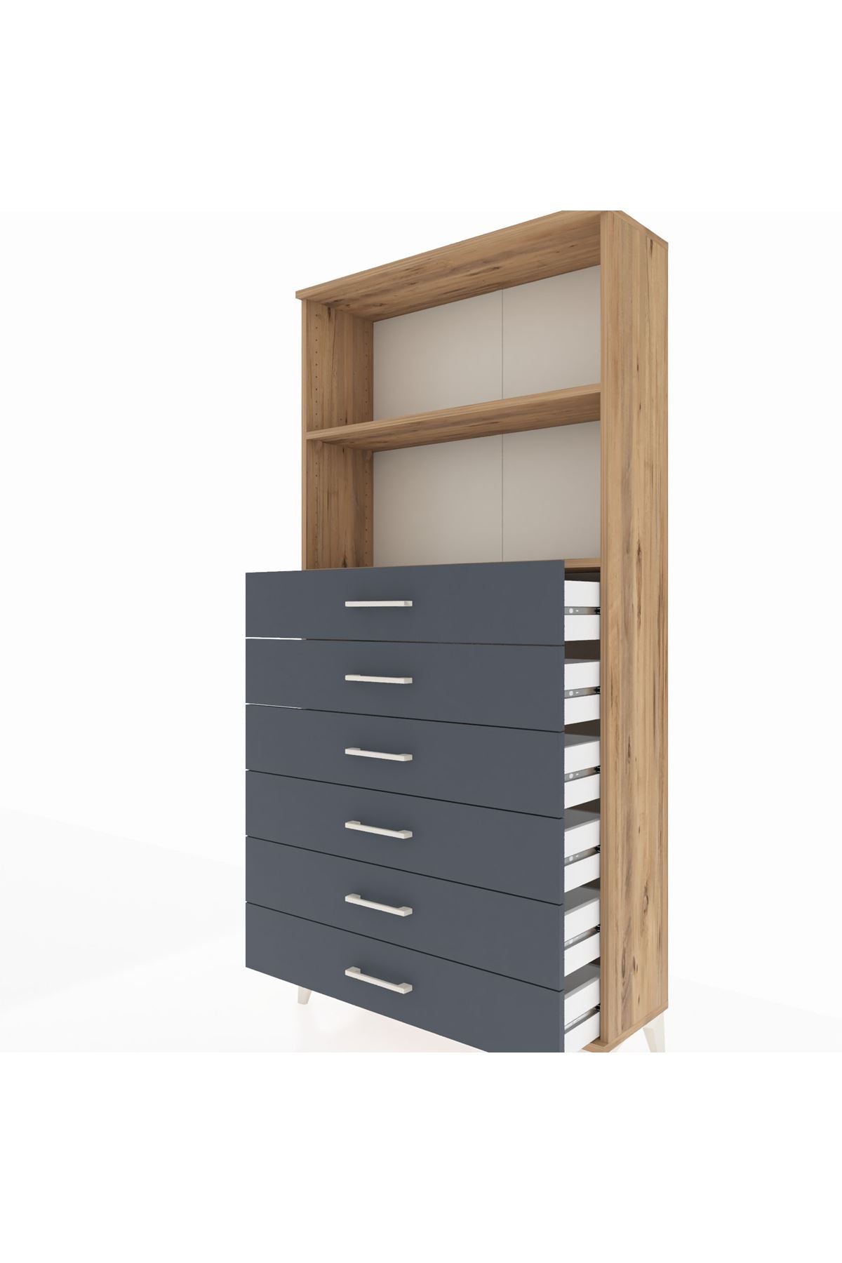 Arges Dolap 2 Raflı 6 Çekmeceli 88x30x182 - S24M034V8A
