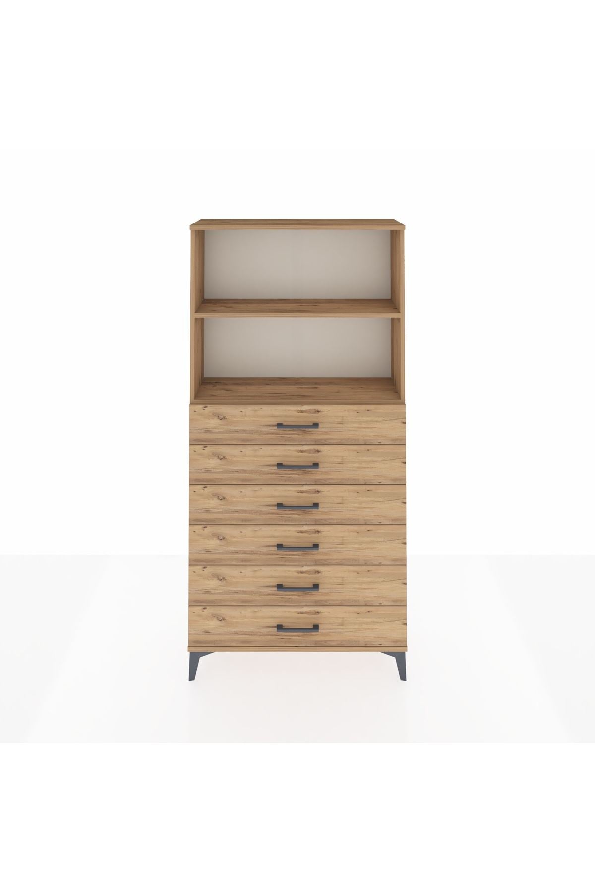 Arges Dolap 2 Raflı 6 Çekmeceli 88x30x182 - S24M034V9A