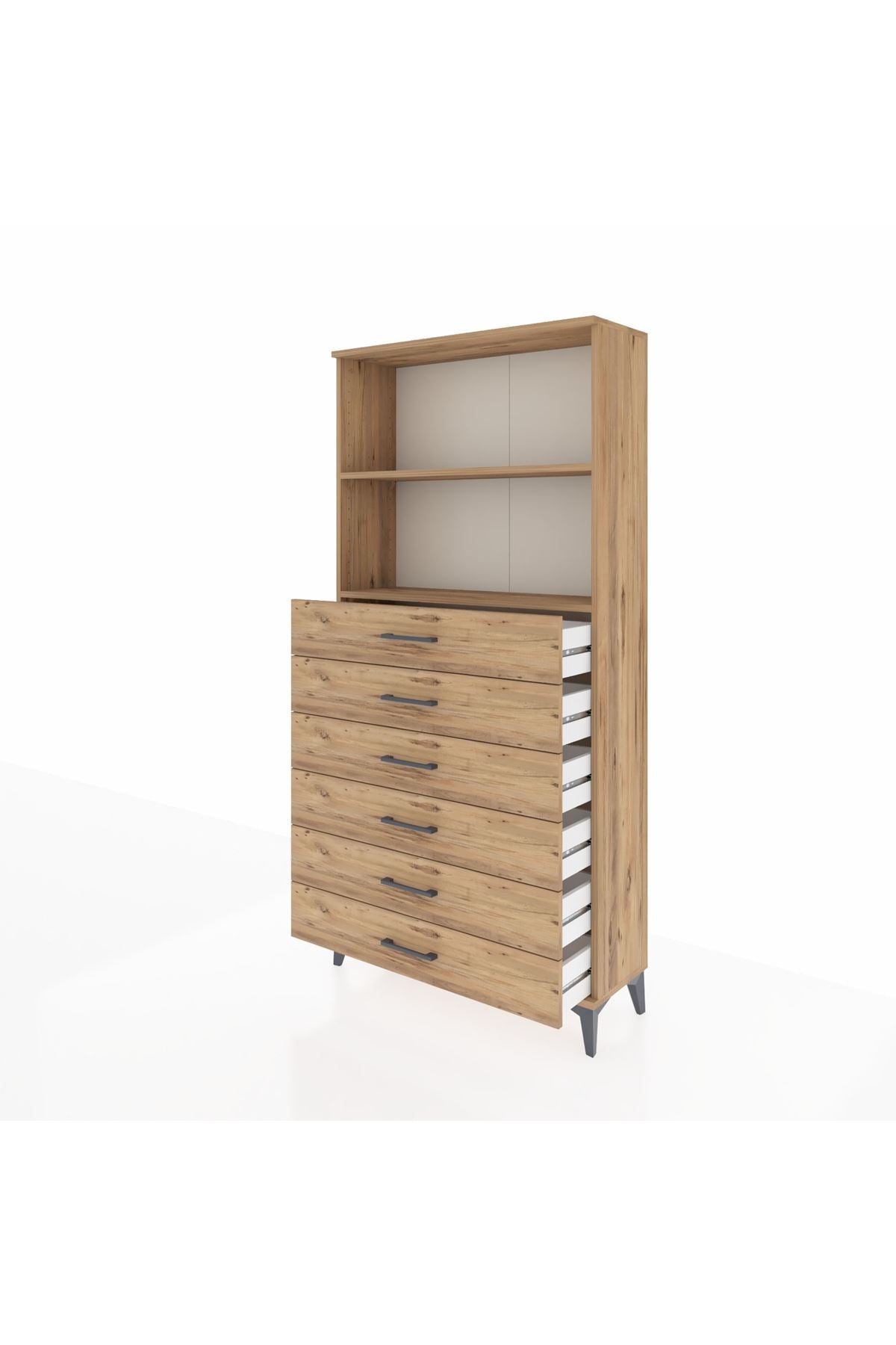 Arges Dolap 2 Raflı 6 Çekmeceli 88x30x182 - S24M034V9A