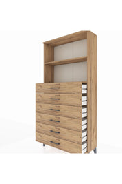 Arges Dolap 2 Raflı 6 Çekmeceli 88x30x182 - S24M034V9A