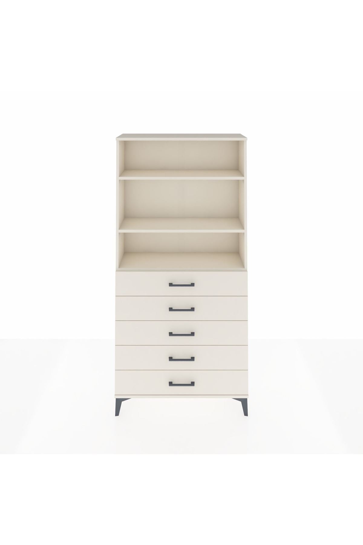 Arges Dolap 3 Raflı 5 Çekmeceli 88x30x182 - S24M035V1A