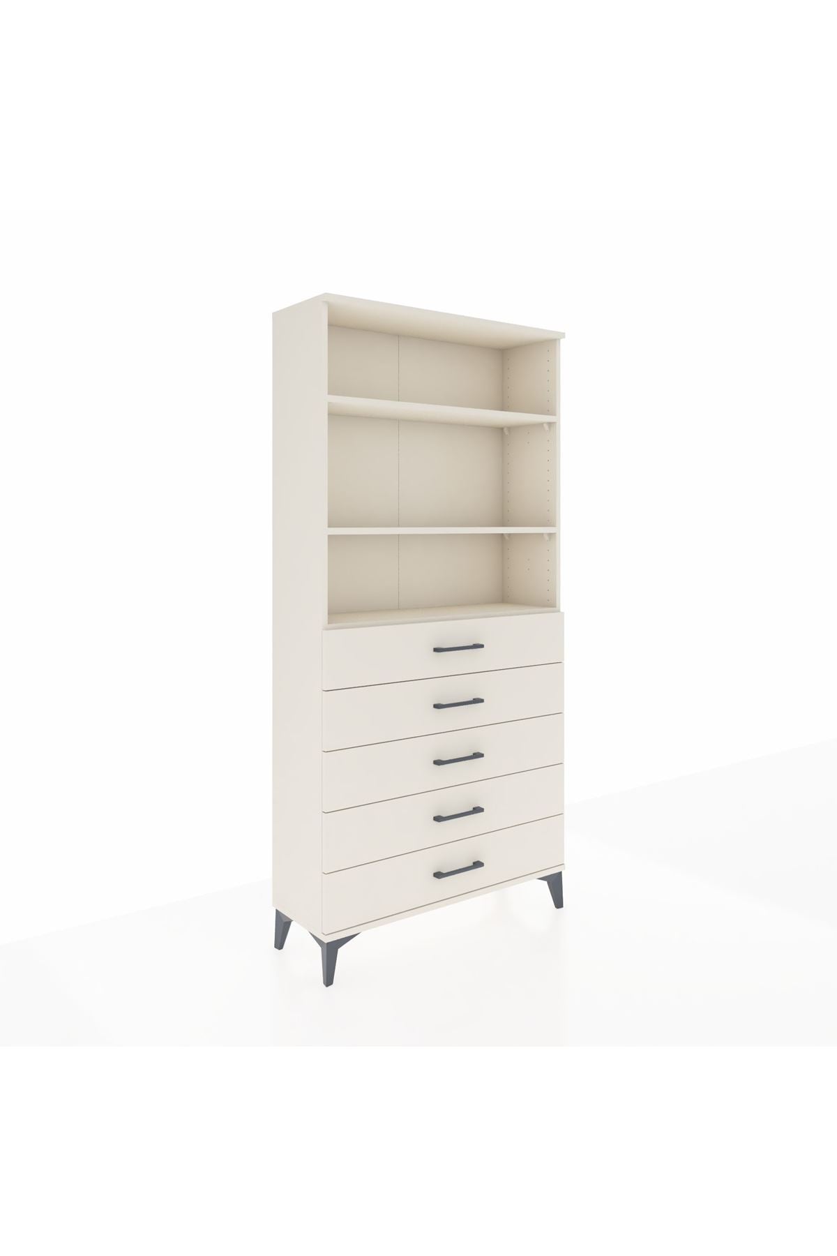 Arges Dolap 3 Raflı 5 Çekmeceli 88x30x182 - S24M035V1A