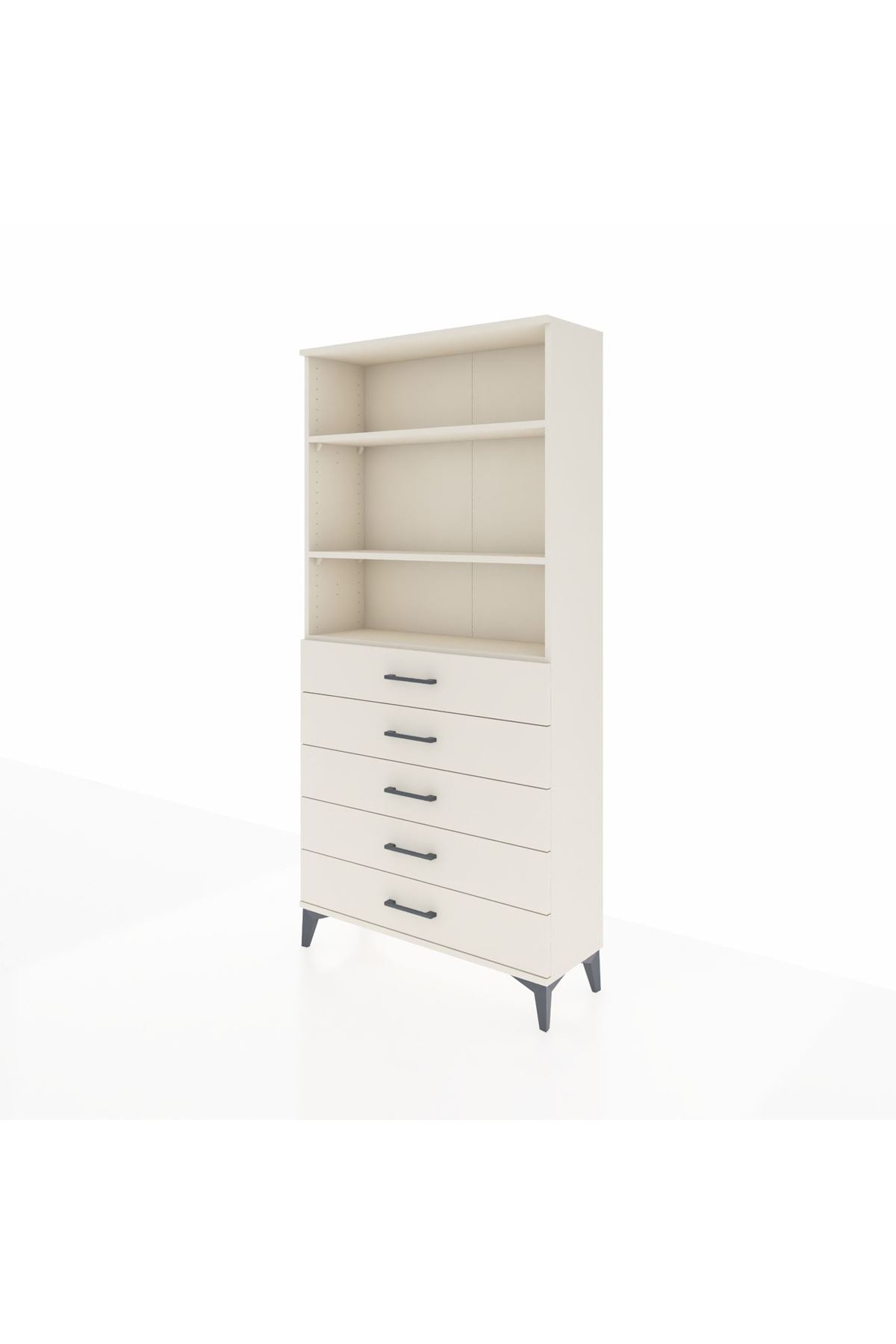 Arges Dolap 3 Raflı 5 Çekmeceli 88x30x182 - S24M035V1A