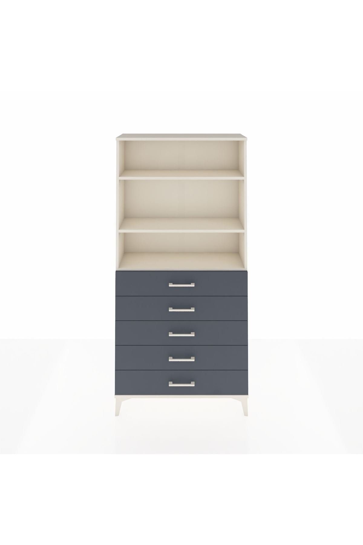 Arges Dolap 3 Raflı 5 Çekmeceli 88x30x182 - S24M035V2A