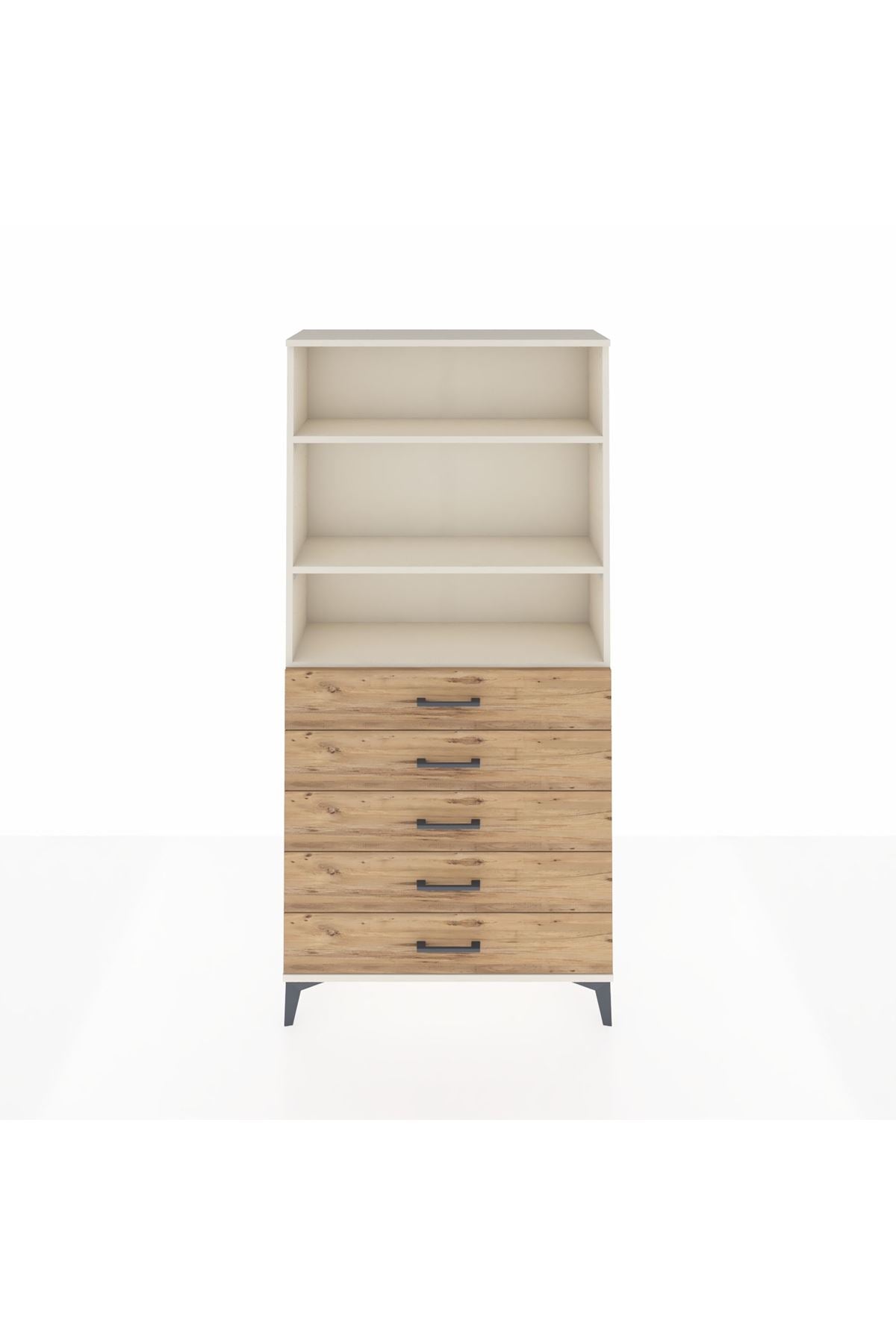 Arges Dolap 3 Raflı 5 Çekmeceli 88x30x182 - S24M035V3A