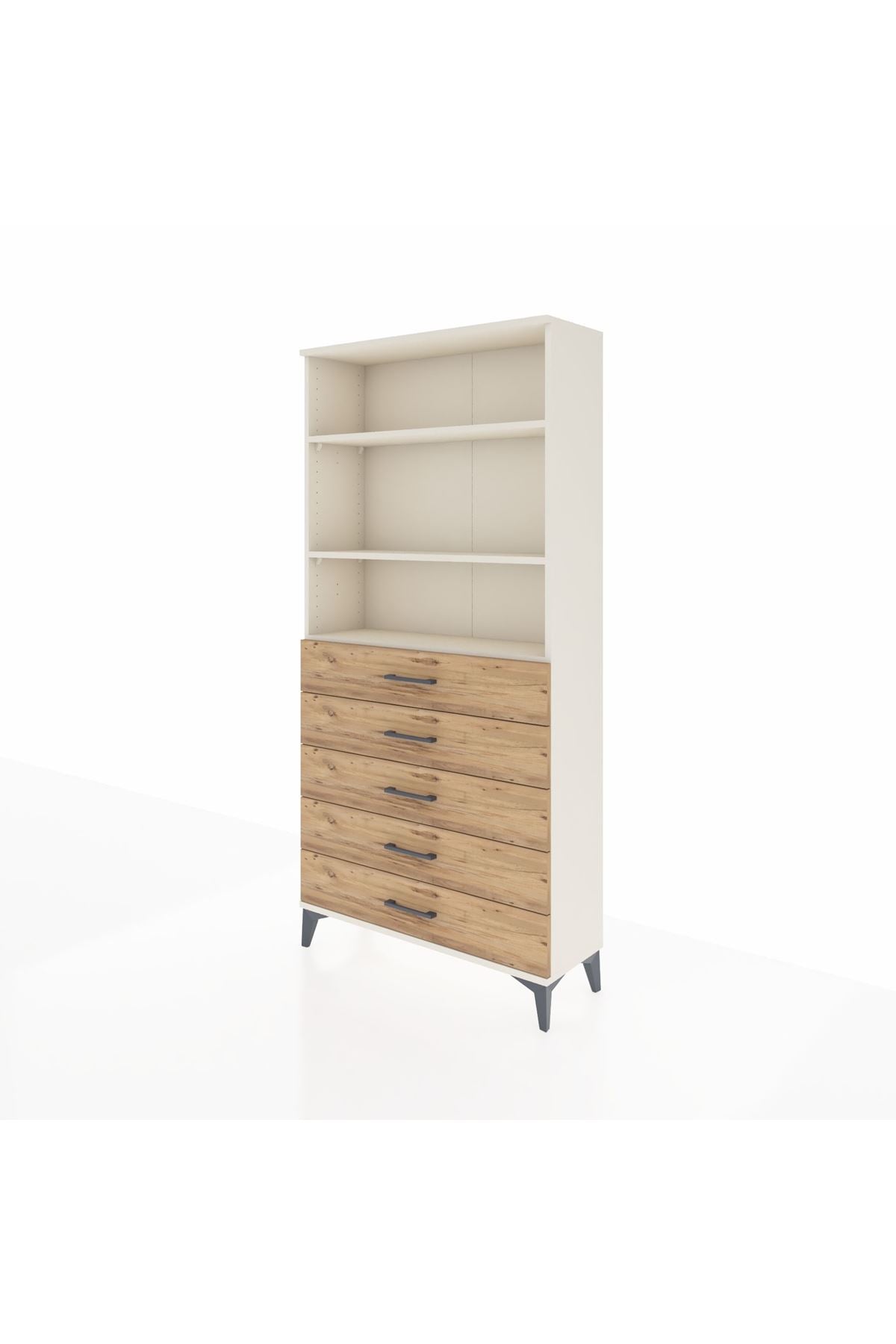 Arges Dolap 3 Raflı 5 Çekmeceli 88x30x182 - S24M035V3A