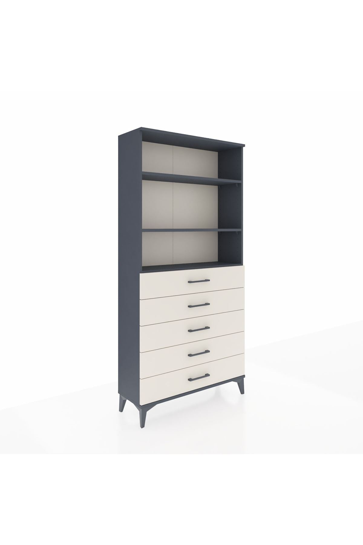 Arges Dolap 3 Raflı 5 Çekmeceli 88x30x182 - S24M035V4A